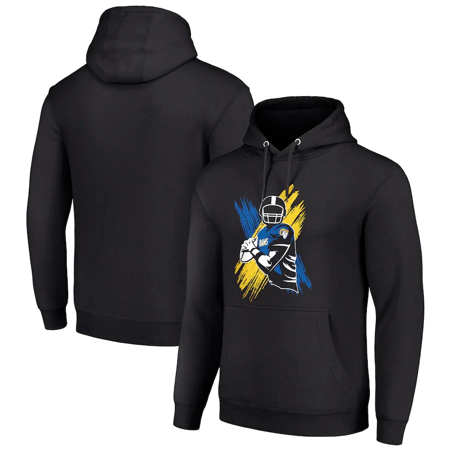 Men los angeles rams  black 2024 NFL hoodie->los angeles rams->NFL Jersey
